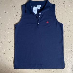 J. Crew Navy Polo Embroidered Crab Reimagined Button Up Sleeveless